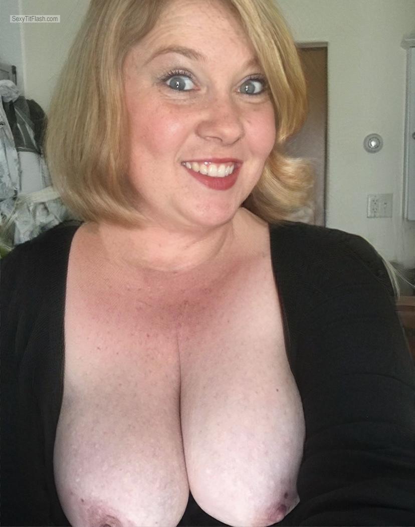Tit Flash: My Big Tits (Selfie) - Topless School Teacher Wifey from United Kingdom